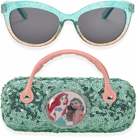 Disney Princesses Moana & Ariel Sunglasses with Handle Carrier Pouch